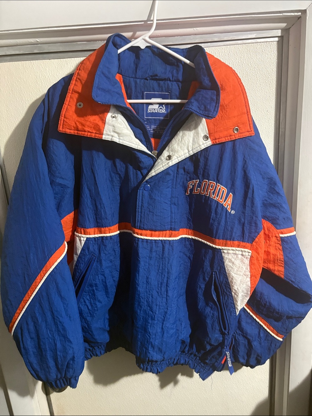 VINTAGE STARTER Blue and Orange Florida Gators Pullover Windbreaker